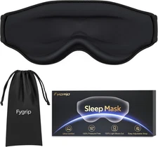 3D Cooling Eye Mask Sleep for Men & Women, 100% Pressure-Free & Black