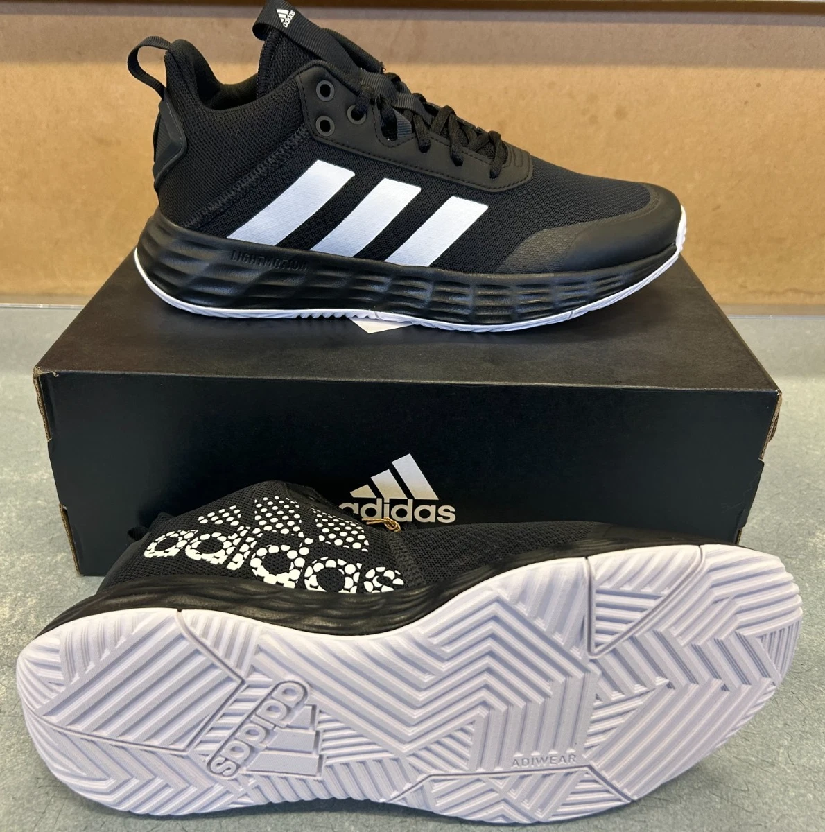 adidas Medium Width (D, M) Black Basketball Shoes for Men  display picture 1