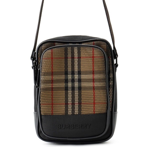 BURBERRY Shoulder Bag Canvas/Leather Black/Multicolor