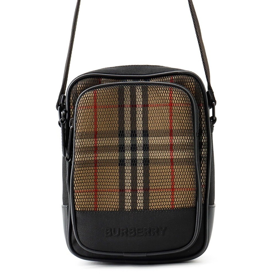BURBERRY Shoulder Bag Canvas/Leather Black/Multicolor