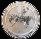Scottsdale Mint Cowboy & Bronco Buffalo Privy Vtg Bullion-0.999 Silver 1 Oz Coin