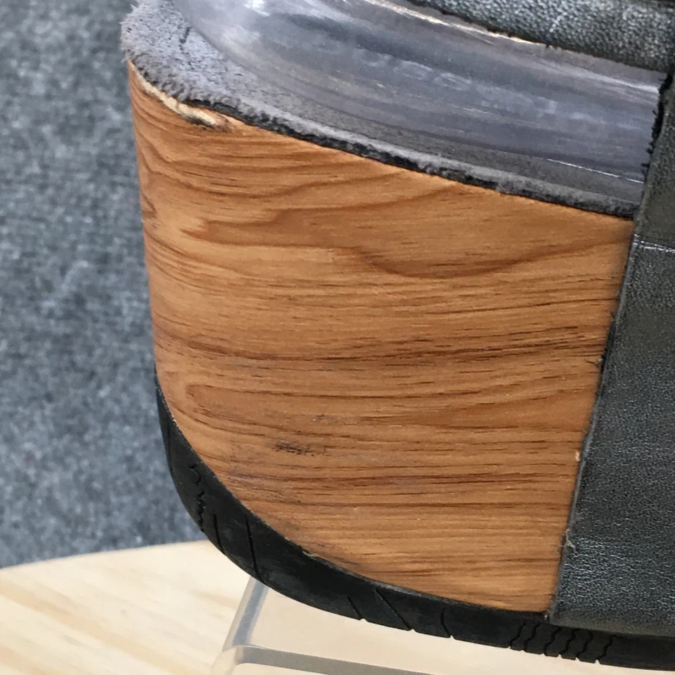 Bussola Sandals Womens 40 Strappy Blue Gray Cross Straps Open Toe Wedge Heels - Image 2 of 4