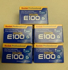 5 rolls of Kodak Ektachrome E100G. 135-36 Transparency Film. E6. Expired 3/2005.