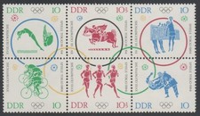 DDR 1964, Mi.-Nr. 1039-1044** Zdr, "XV. Sommerolympiade", postfrisch