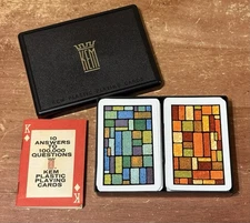 KEM Mosaic Tile Theme Playing Cards Set Of 2 Decks w/ Case - Missing 1 Card