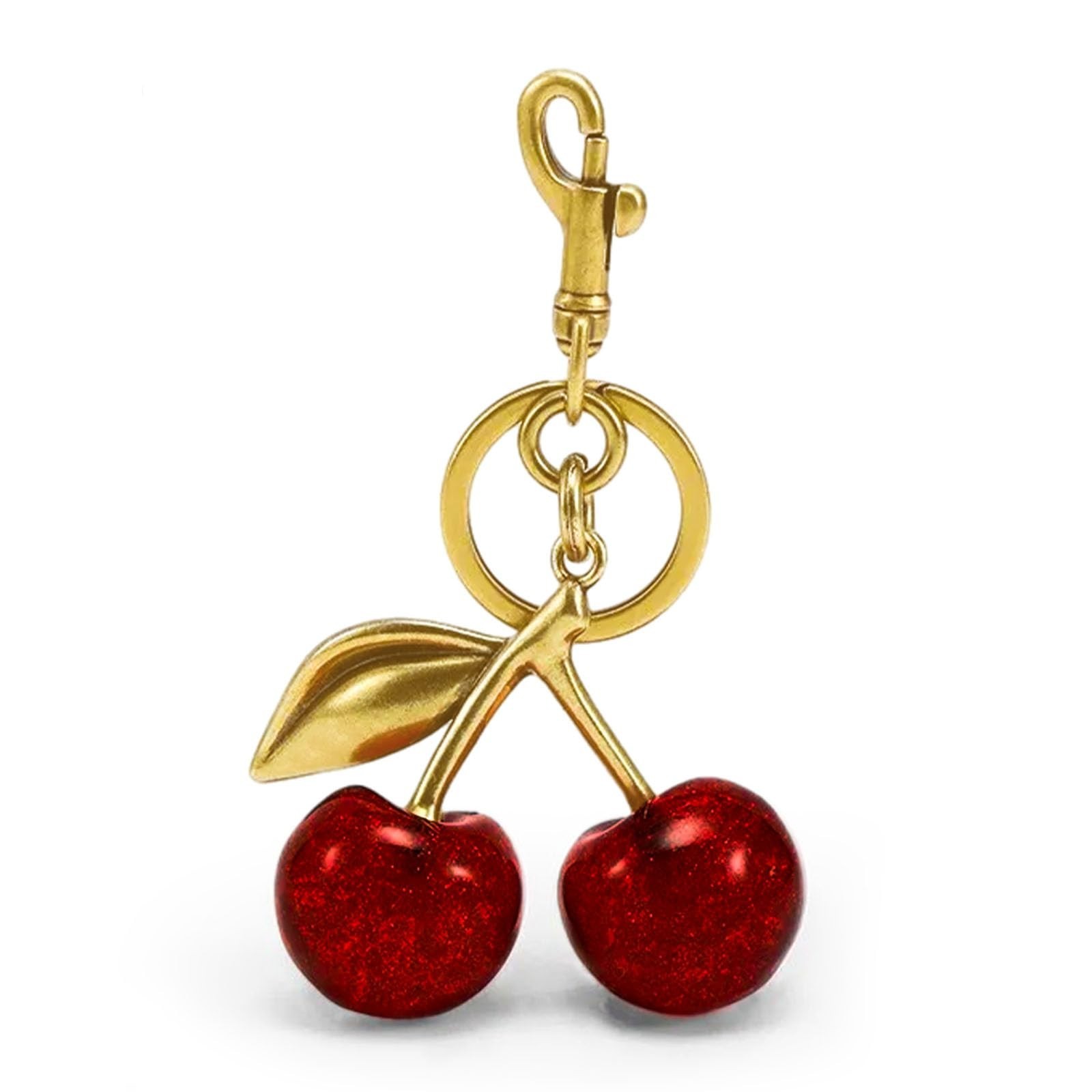 Glitter Cherry Keychain Bag Charm