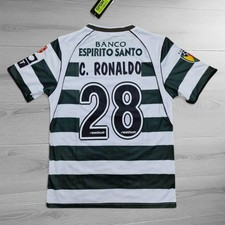 C. Ronaldo No.28 Sporting CP 2002-03 Home Retro Shirt (S-XXL)