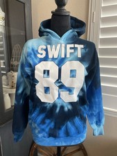 Taylor 89 GraphicTie Dye Hoodie Medium Kids 10/12 Blue Pocket Sweatshirt Swiftie