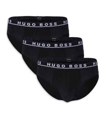 NWT. Hugo Boss. 3 Pack.  Cotton Stretch Brief.  Black. MRSP $42.00