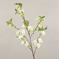 Artplants KüNstlicher BlüTenzweig Kirsche Matsuda, BlüTen, Creme-Weiß, 130Cm