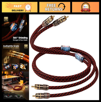 Shielded RCA Audio Cables Male to Male OFC Stereo Cable for Car & HiFi Systems 9
