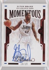 2020-21 Panini Flawless Momentous Auto Ruby 13/15 Elton Brand #MOM-EBR Auto 3d3