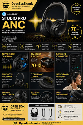JLab Studio Pro ANC Bluetooth Wireless Over-Ear Headphones - Black