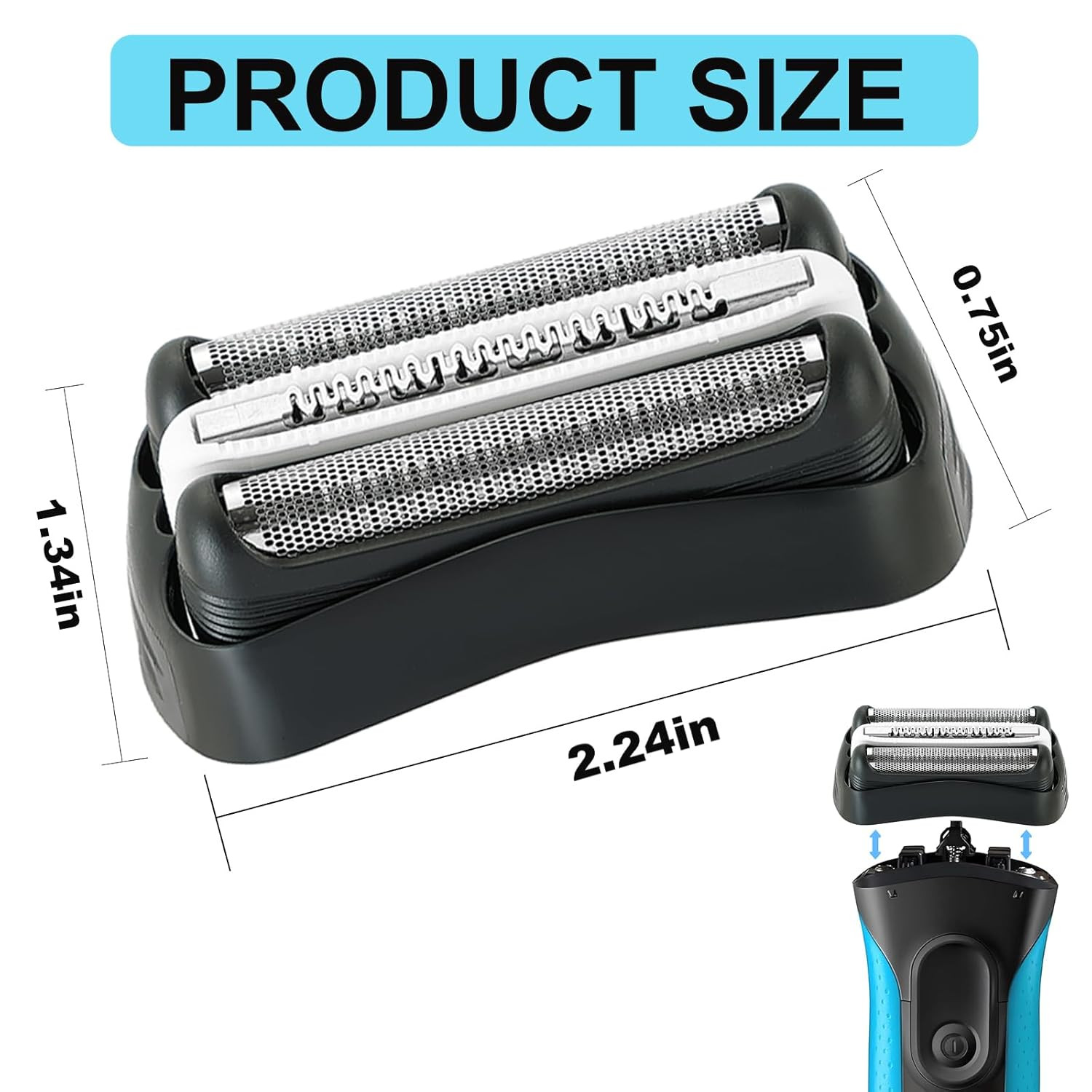 Series 3 32B Replacement Shaver Head, Compatible with Braun S3 Razors 301S, 310S