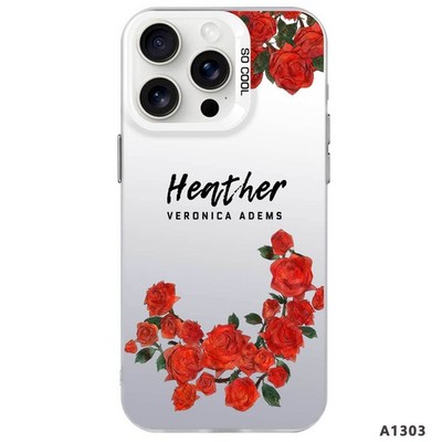 For iPhone 17e 16 Pro 15 14 13 Flower Customized Phone Case IMD Shockproof Cover