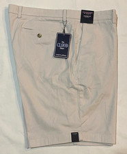 NWT- Roundtree Yorke Men's 9" inseam Beige 40W Classic Fit Chino Shorts,