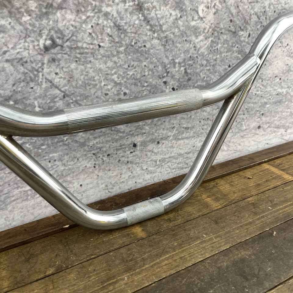 Vintage BMX Handlebars Chrome 1980s Old School Kneesaver Style 28" Wide Dings - Image 2 of 4