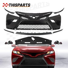 Front Bumper Cover Grille Trim Set For 2018 2019 2020 Toyota Camry Se Xse Le Xle