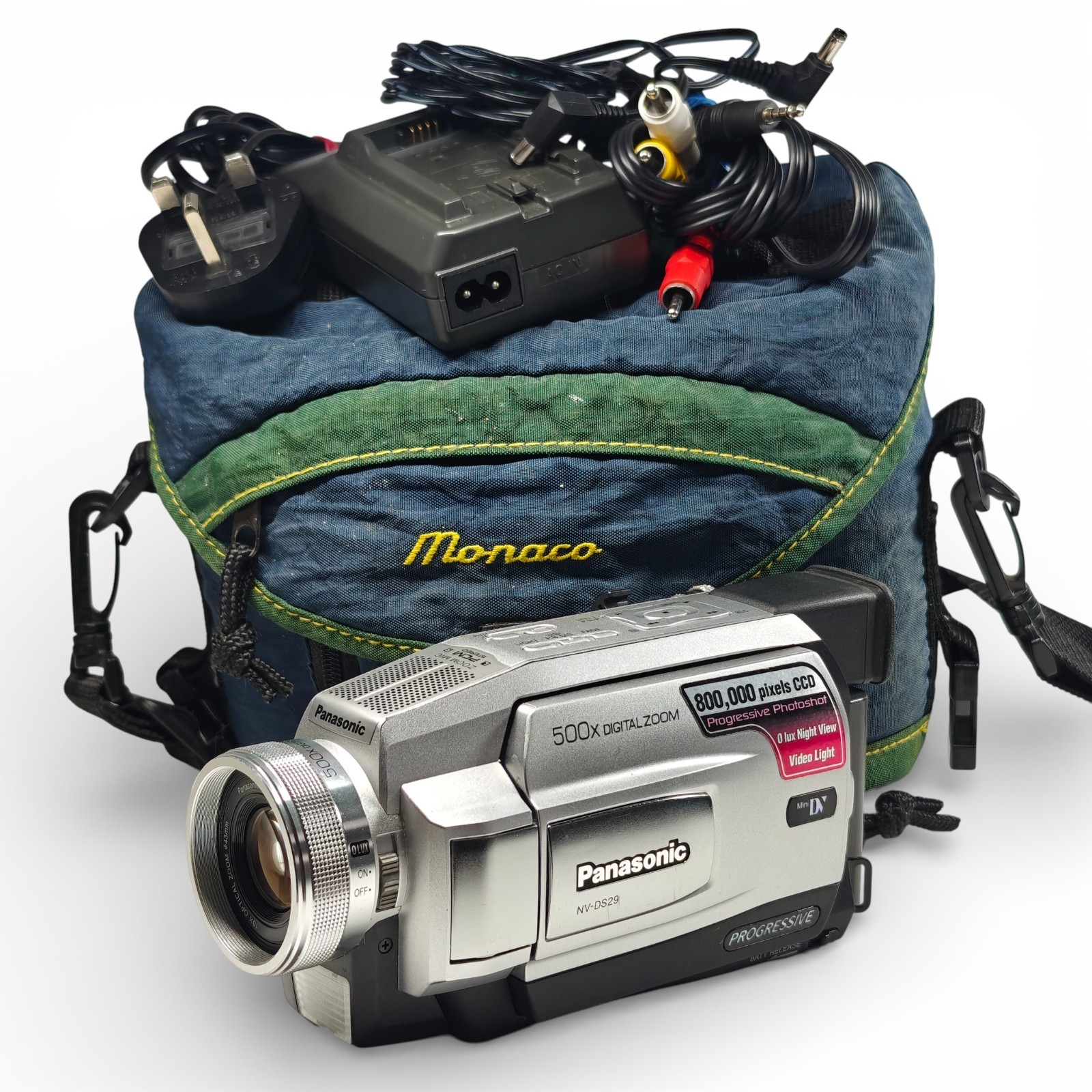 Panasonic NV-DS29 Camcorder MiniDV 500x Zoom Analogue Video Cam + Charger Bundle