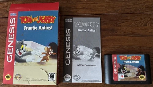 Tom and Jerry Frantic Antics Sega Genesis USED CIB Complete