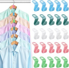 100 PCS Hanger Connector Hooks, Hangers Space Saving, Hanger Clips 5 Color 