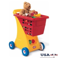 Toy Shopping Cart W/ Folding Seat Pretend Play Grocery Store Kids 18 Months Plus