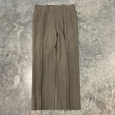 Vintage Polo Ralph Lauren Wool Houndstooth Pants 36x32 Brown Pleated Cuff Men  s