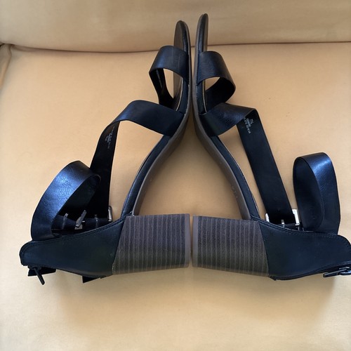 M&S Insolia Size 7.5 Black Block Heeled Sandals VGC - Picture 6 of 10
