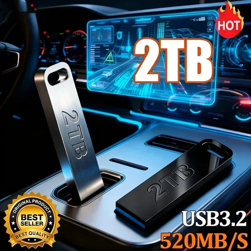 USB 3.0 Flash Drive 2TB Metal Memory Stick High Speed U D