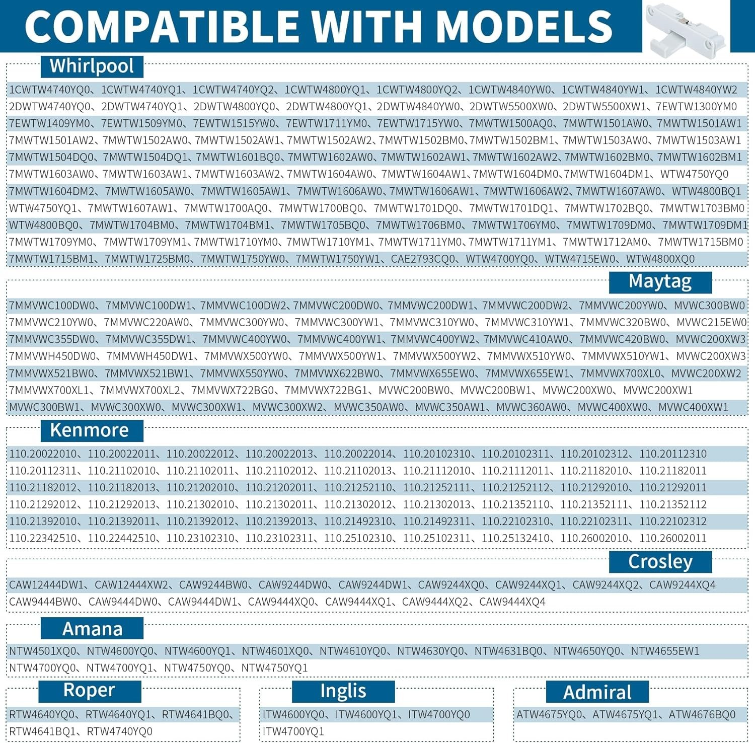 Top Replacement Washer Lid Lock Switch for Whirlpool & Maytag – 1  Guarantee