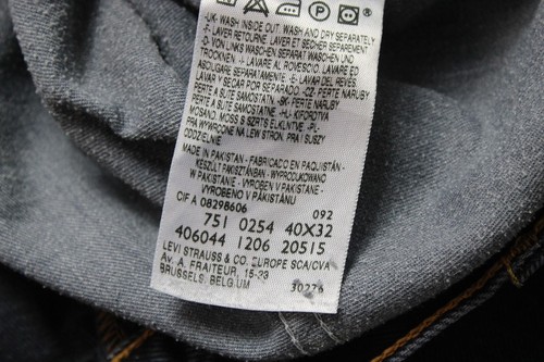 Levi's 751 02 Jeans Para Hombre W40 L27 Regular Straight Fit Con Cierre Azul - Imagen 6 de 10