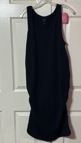 ISABEL Maternity Black Ruched Body Con Sundress NWT Size M - Picture 3 of 7