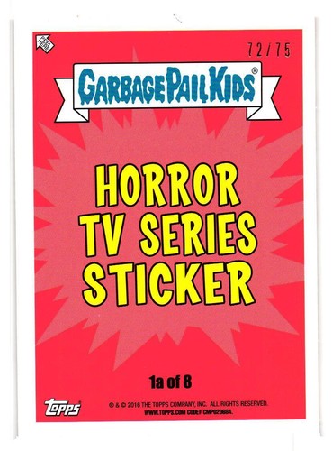 2016 GARBAGE PAIL KIDS SERIES 2 PRIME SLIME TRASHY TV PICK YOUR CARD BLOODY RED - Picture 20 of 323