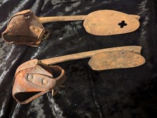 Antique ICE SKATES 1900s Metal with Leather