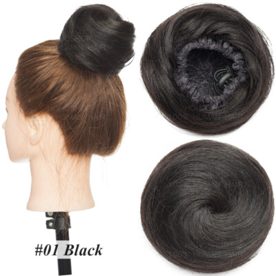 REMY ECHTHAAR MESSY BUN Clip In Haarteile Chignon Extensions Dutt Scrunchie Zopf