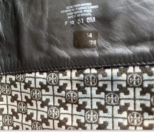 EUC Tory Burch Women's Brown Leather Flat Knee Boots Side Zip Logo Sz 8M - Picture 4 of 7