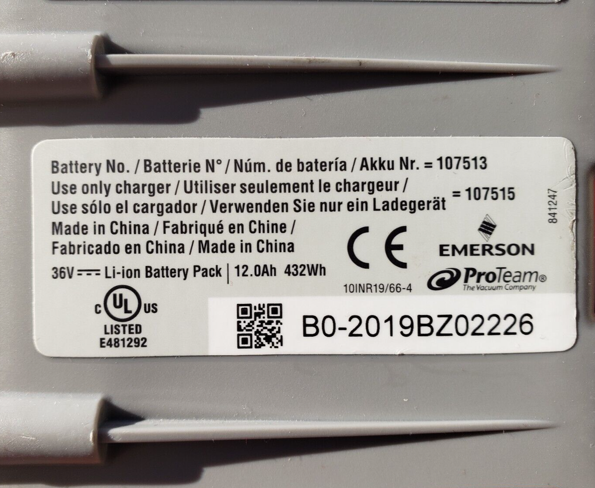 Proteam GoFree Flex Pro 12Ah Vacuum Battery (New Cells) Model
