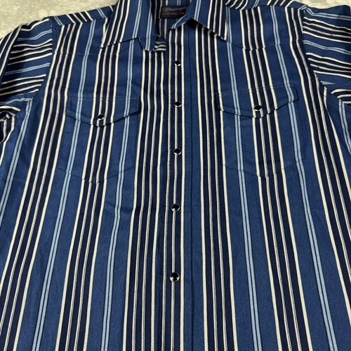 Vintage Wrangler Brushpopper Hemd Herren Große 15 1/2 - 34 X Long Tails Western - Bild 7 von 10