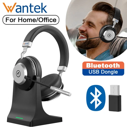 Kabelloses Kopfhörer mit Mikrofon USB Bluetooth Headset für PC/Mac/Laptop/Handys