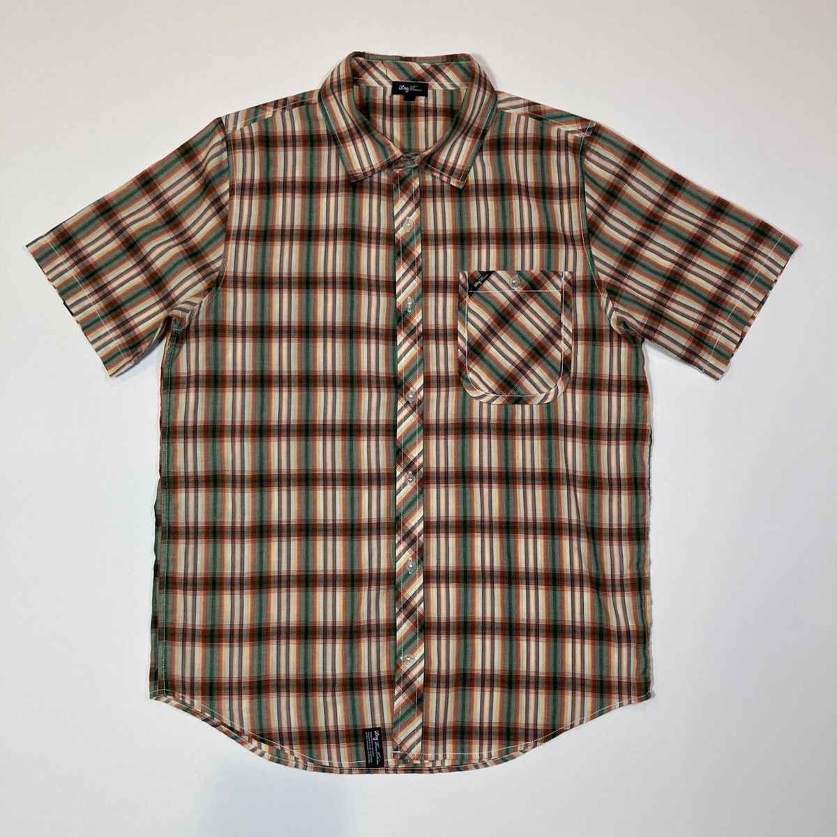 LRG Men's Lifted Research Group Short Sleeve Woven Button-Up Shirt – Underground Inspired Streetwear Style
