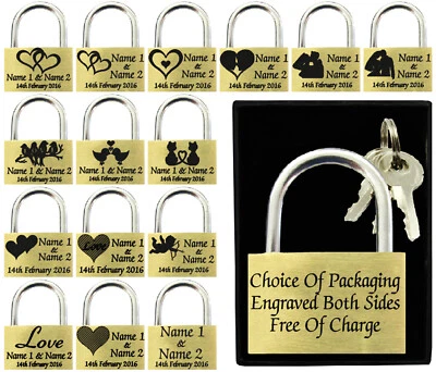 Anniversary Present, Wedding Favour 40mm Love Lock Personalised Engraved Padlock