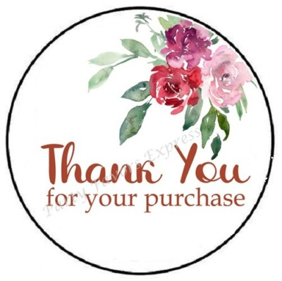 #ad THANK YOU FOR YOUR PURCHASE FLOWER ENVELOPE SEALS LABELS STICKERS SMALL BUSINESS $4.99