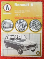 Renault 6 (850, 1100, 6L, 6TL) Autobooks Workshop Manual from 1968 to 1979.