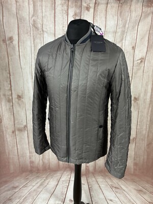 Ted Baker Tomme Mac Coat Removable Quilted Bomber Liner Size 2 Small Grey - BNWT