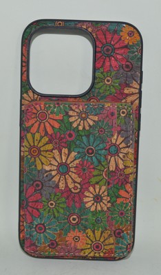 Retro Flower Wallet Leather Case for iPhone 15 Pro Hippie