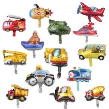7pcs Mini 15" Transport Aircraft Car Plane Aluminium Balloon Birthday Party Deco