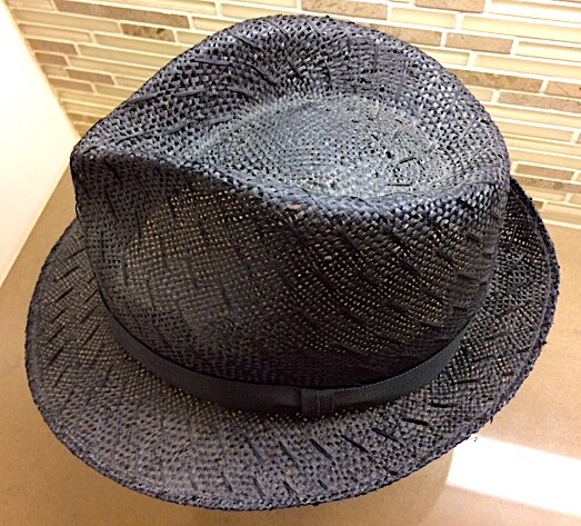 Very Rare Vintage (Unused) MAKINS Hand Made Jet Black Woven Fedora XL/L