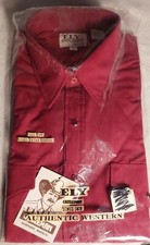 Vtg NOS Ely Cattleman Mens Pearl Snap Shirt Size 16 1/2-33 Red