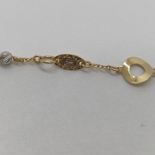 BRACCIALE DA DONNA A MAGLIA IN ORO GIALLO E BIANCO 18KT 750 2,35 GRAMMI (1352) - Foto 7 di 11