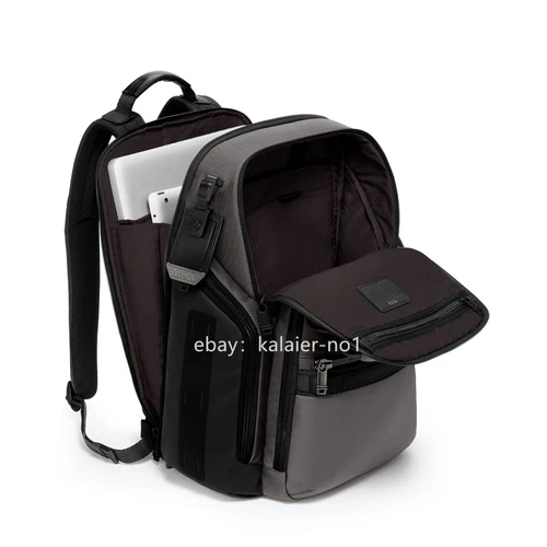 TUMI ALPHA BRAVO SEARCH 232789D Charcoal black Backpack Nylon Leather NEW - Picture 4 of 8